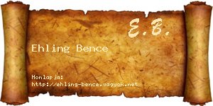 Ehling Bence névjegykártya